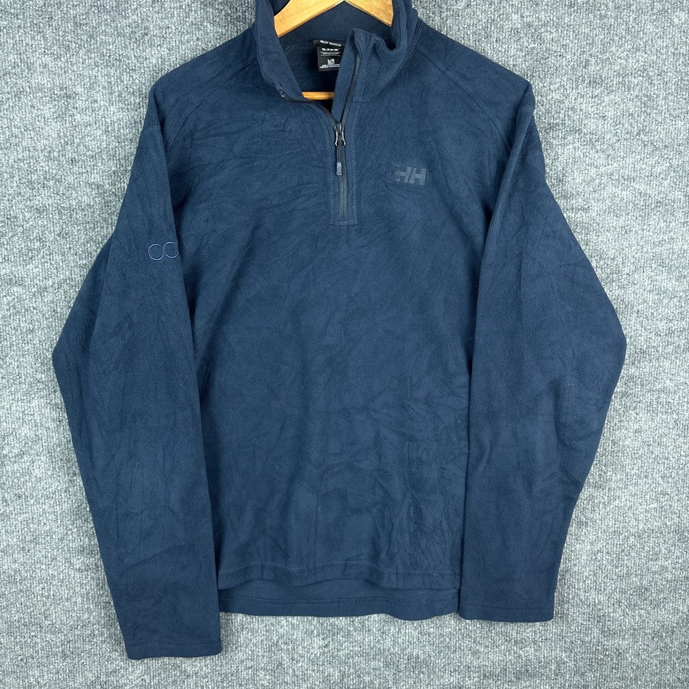 Helly Hansen Daybreaker Company Logo Fleece 1/2 Zip Mens Large Polartec Blue